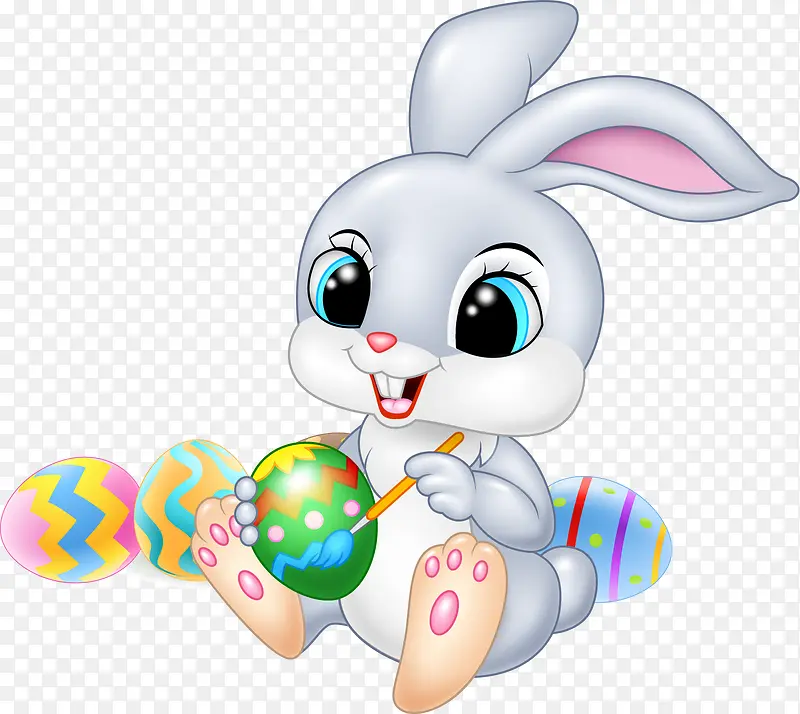 画彩蛋的兔子