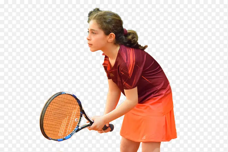 一个打网球的女孩