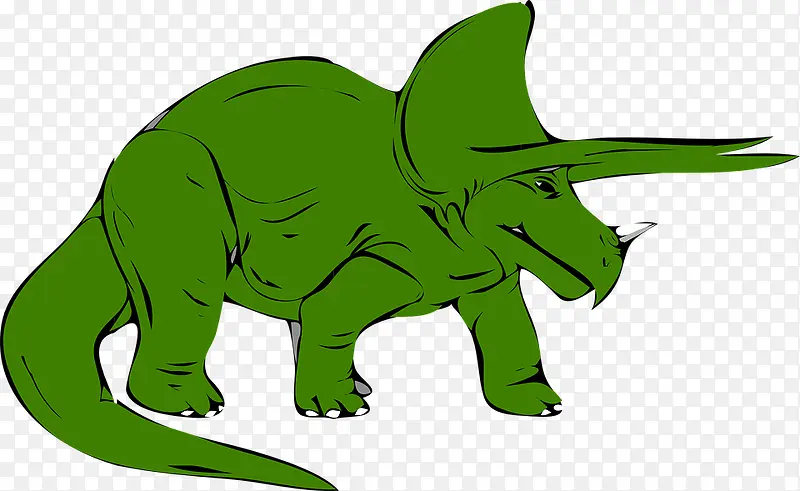抽象艺术绿色恐龙低头思念