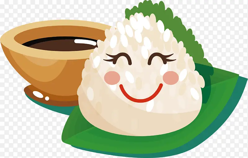 彩色圆弧粽子食物元素