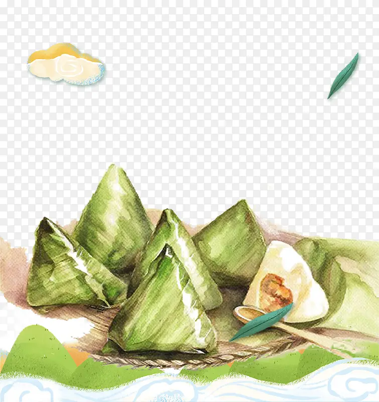 手绘美味粽子插画