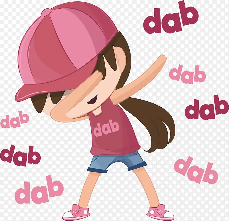 粉色帽子跳舞女孩