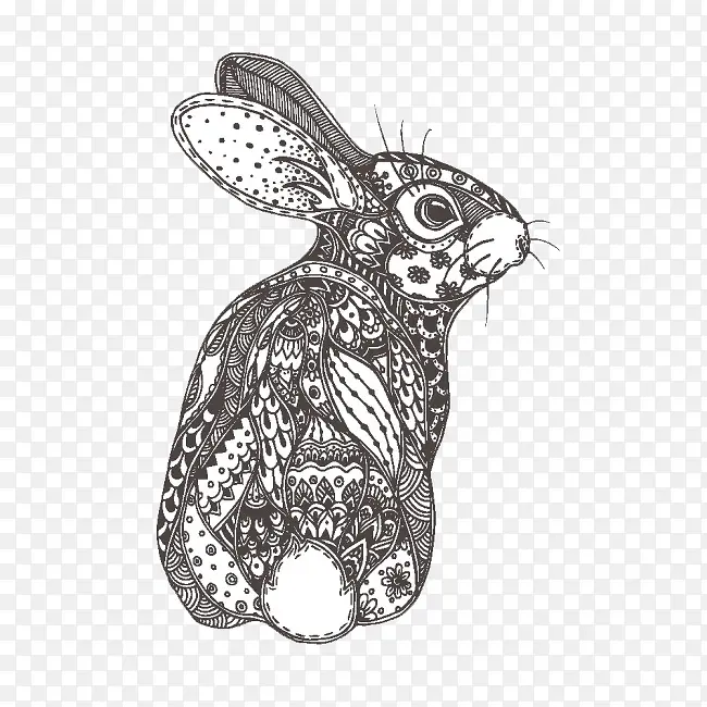 波西米亚风格兔子