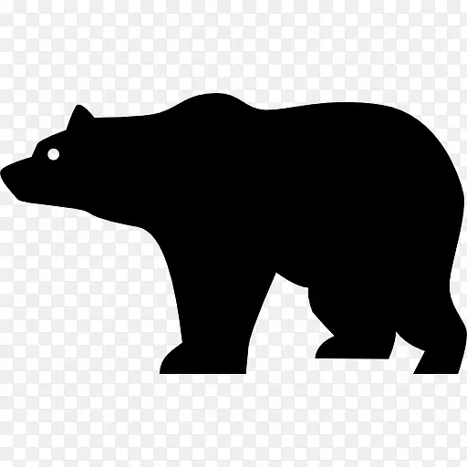 熊的侧面剪影图标