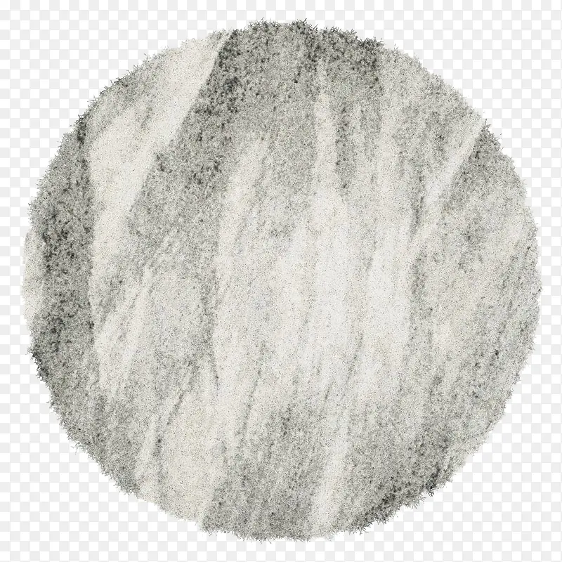 一个黑白色花纹圆形地毯