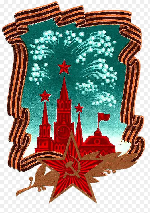 镜中的苏联克里姆林宫焰火