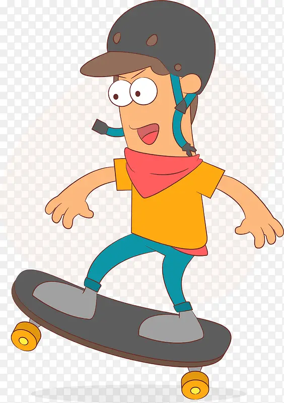 玩滑板的少年