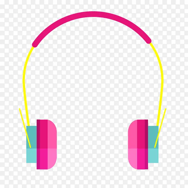 卡通粉色耳机图案