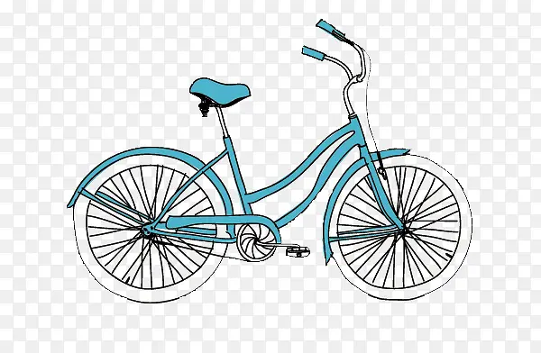 卡通蓝色手绘单车