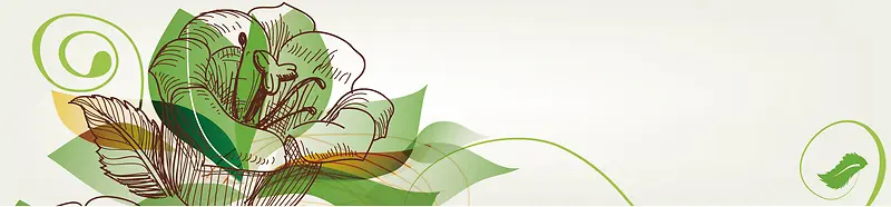 涂鸦花卉背景banner