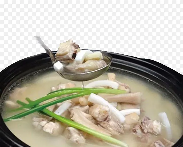 小葱段椰子鸡汤