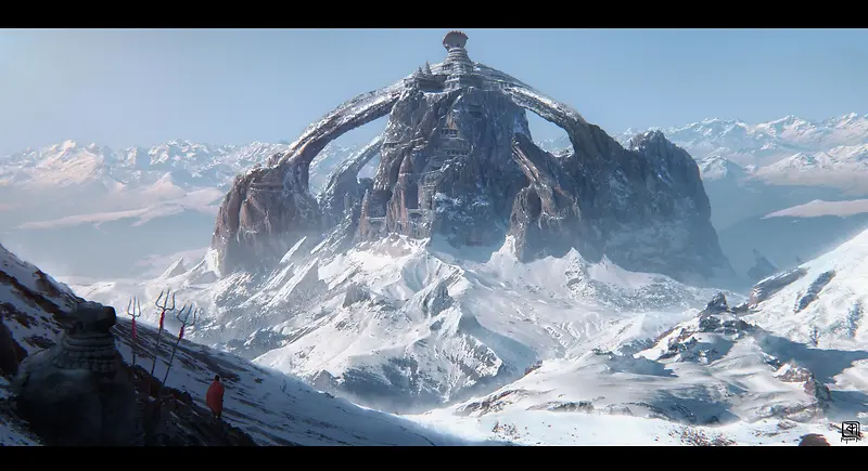 雪山场景高清特效环境渲染