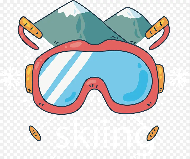 红色滑雪眼镜标签