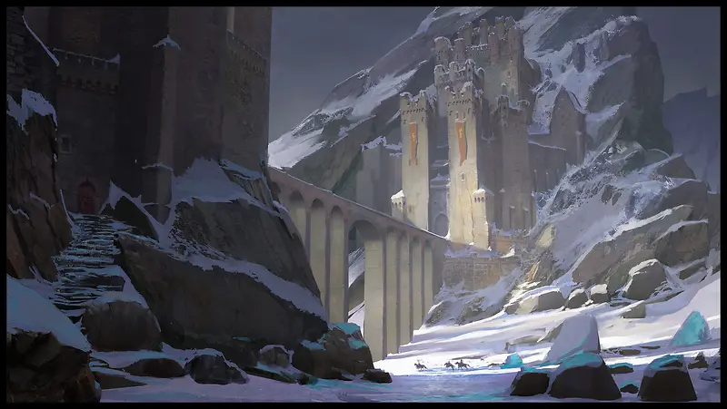 游戏里的雪山场景