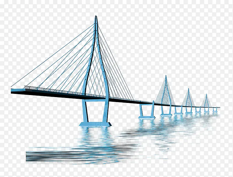 大河中的高架桥