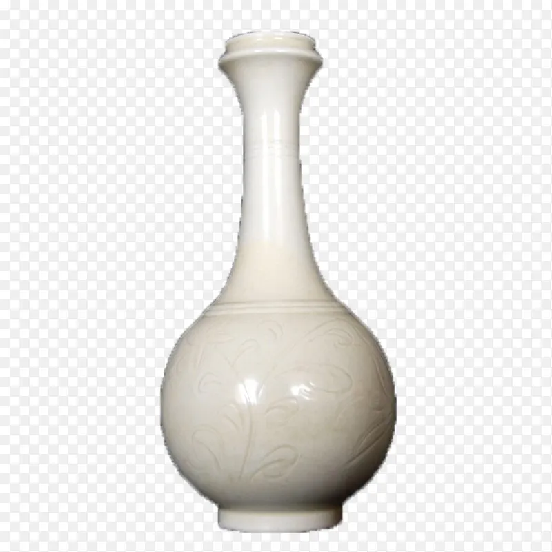 白色净瓶纯净花纹白瓷瓶