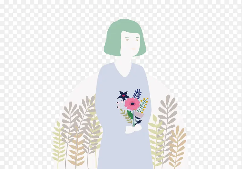 矢量手绘少女