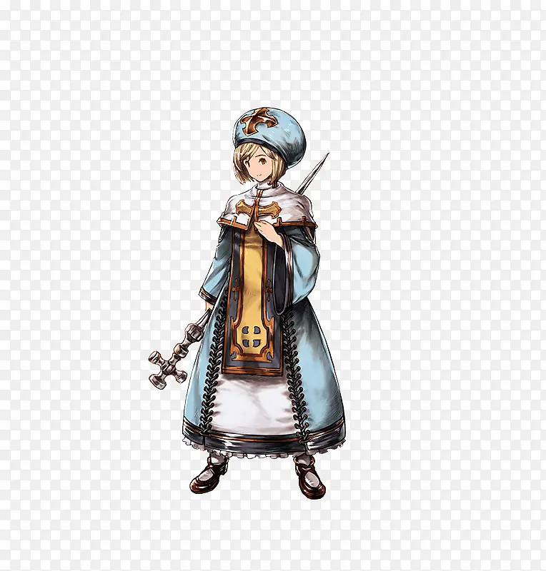 蓝色教士女生原画PNG图片素材下载_图片编号ynkxdlzq-免抠素材网