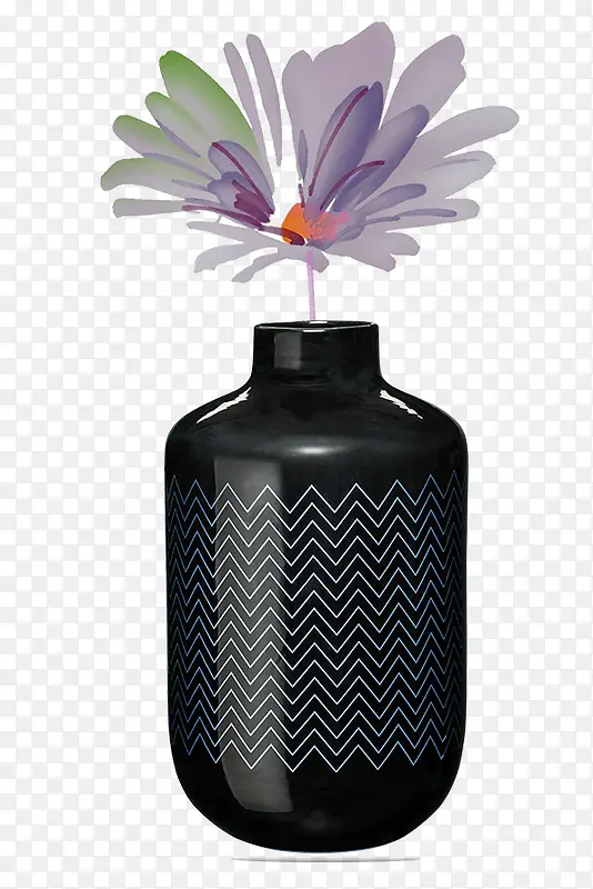 深色灯芯花折线花瓶