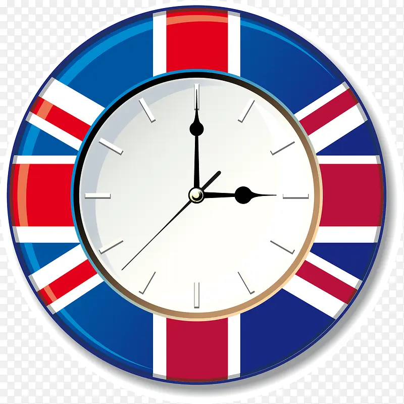 国旗钟表时间元素