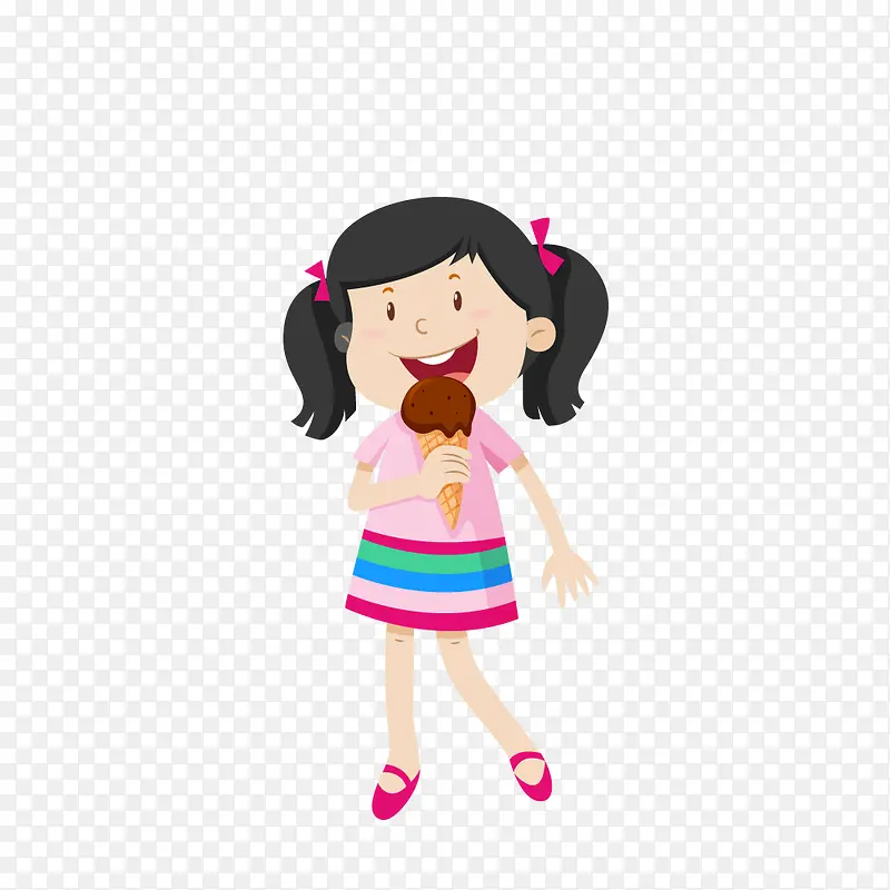 吃冰激淋的女孩