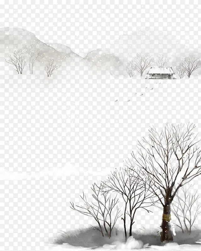 黑白雪景