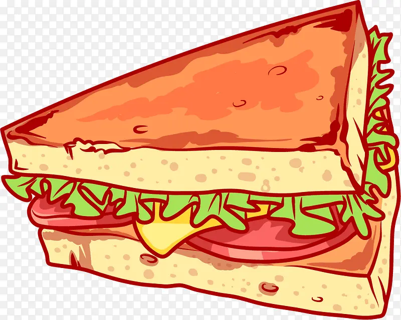卡通美食三明治