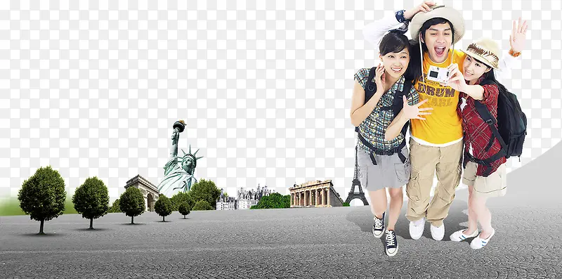 旅游的男女