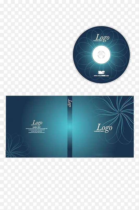 蓝色创意CD光盘封面设计