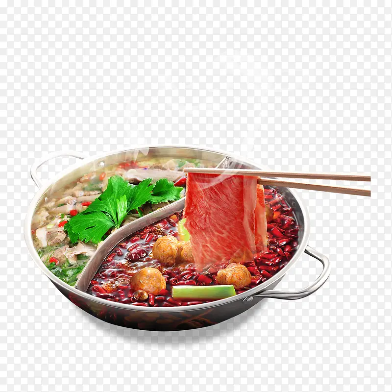 牛肉卷红汤火锅涮菜