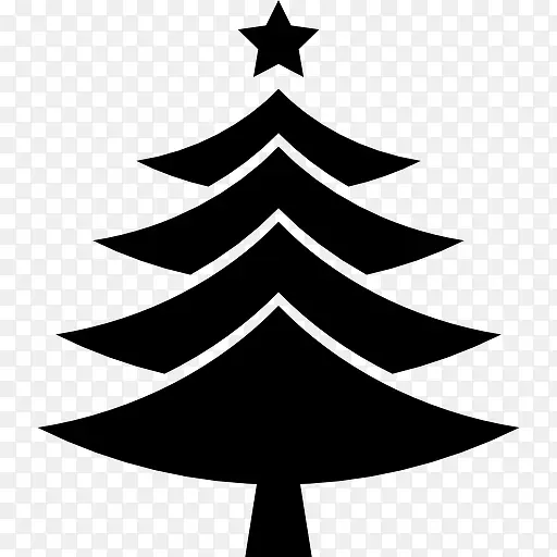圣诞树顶上的一个明星图标