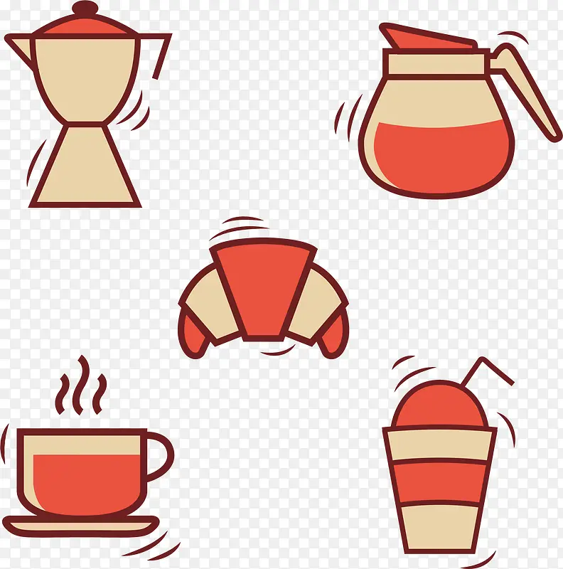 矢量煮茶工具插图