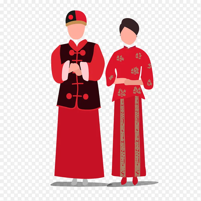 中国风新郎新娘简图