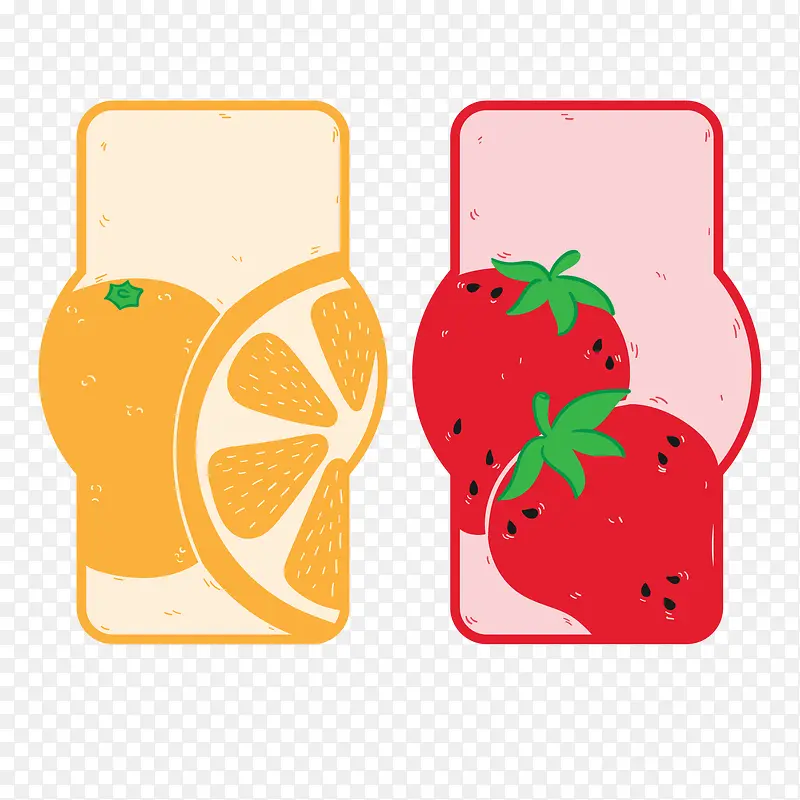 彩色果汁标签矢量图