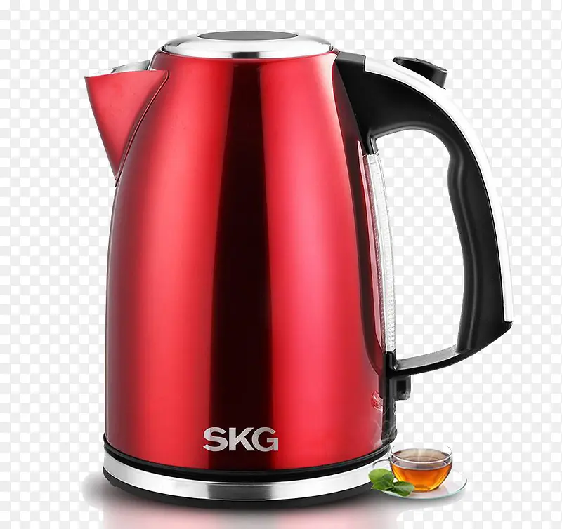 月销SKG红色电热水壶