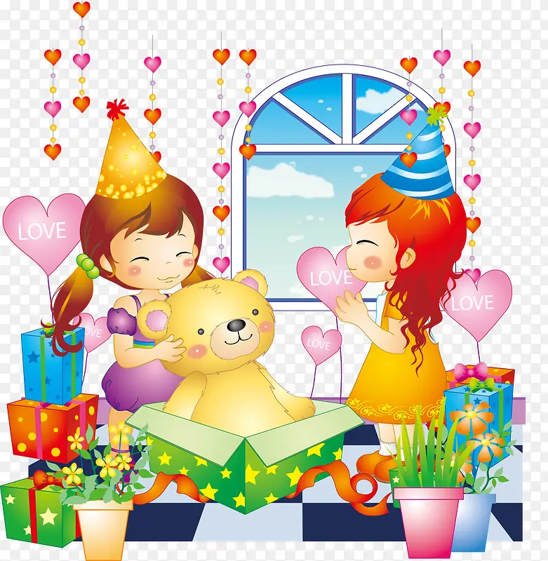 过生日的小女孩