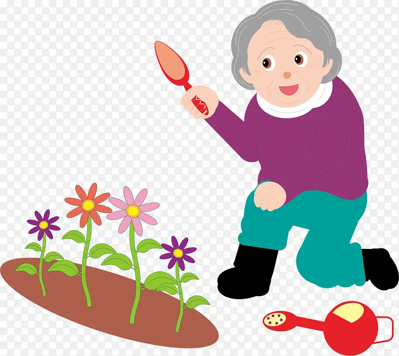 种花的老奶奶