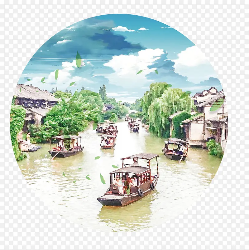 中国风乌镇旅游宣传背景