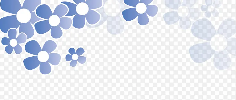 蓝色花瓣边框
