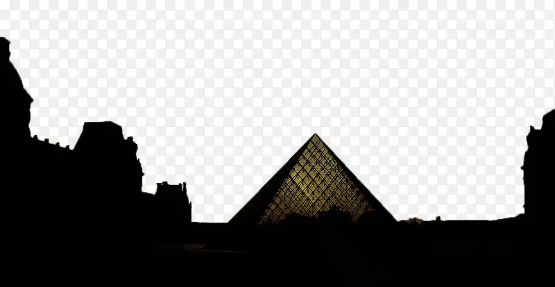 夕阳下的罗浮宫金字塔