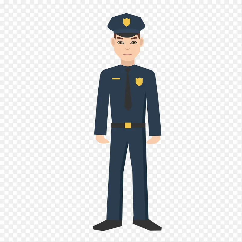英俊的卡通男警察