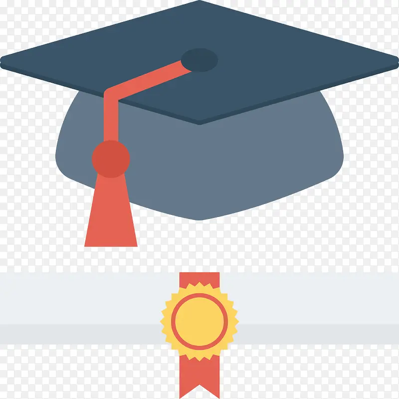 硕士帽和毕业证书图标