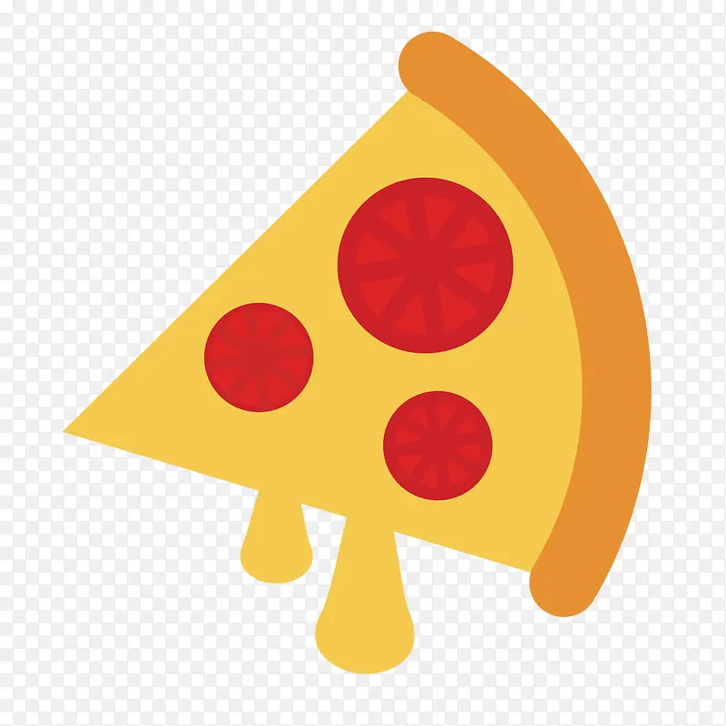 红色圆弧披萨美食元素