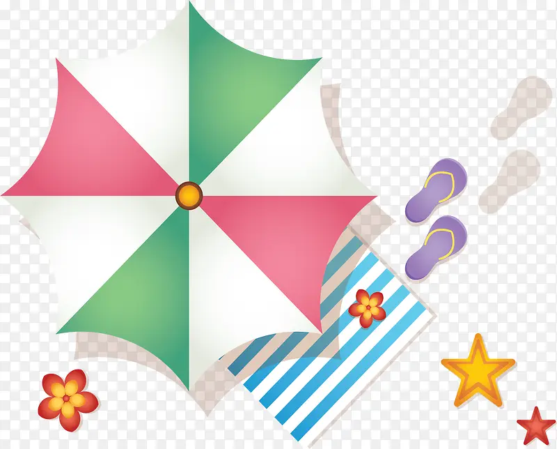 海边度假彩色阳伞