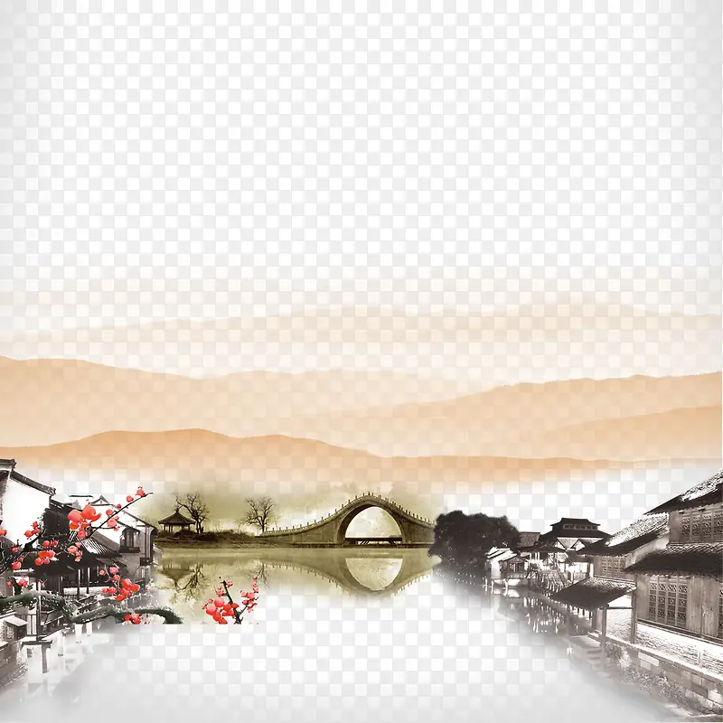 江北风光免抠图素材