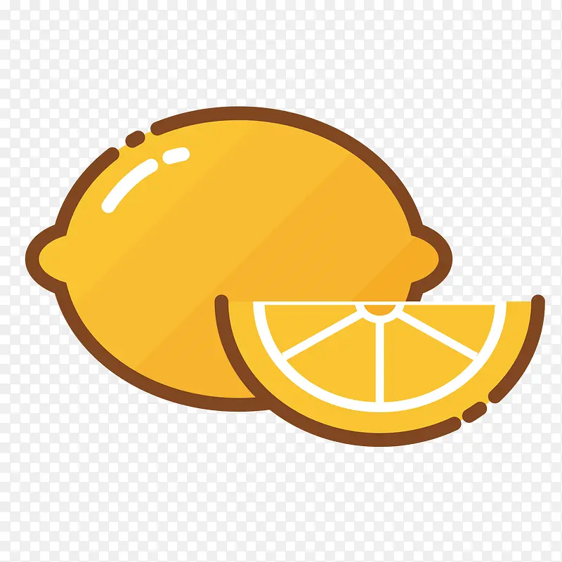 矢量扁平水果柠檬