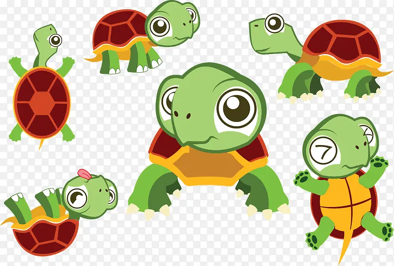 6种状态乌龟矢量图