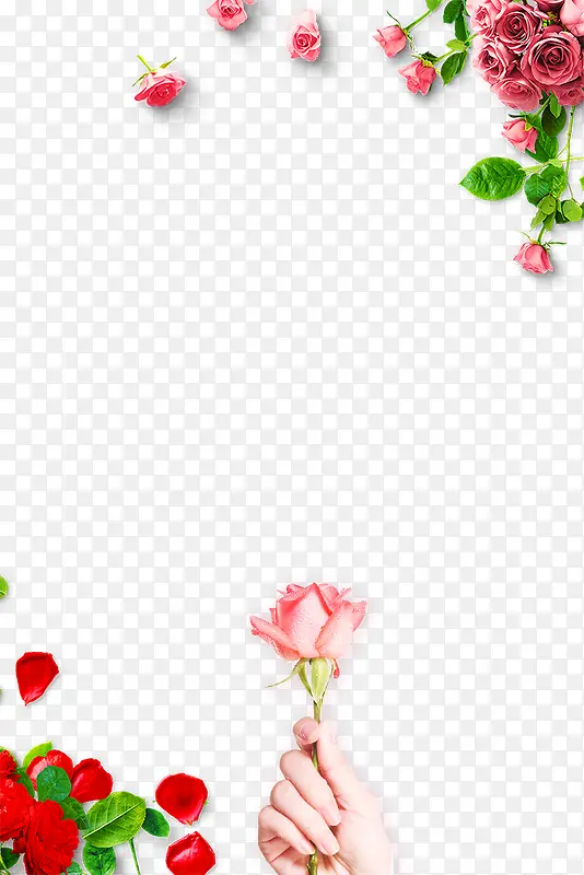 38妇女节主题玫瑰创意边框