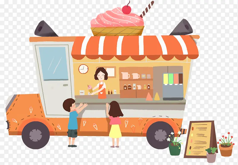 夏季冰淇淋甜品店铺