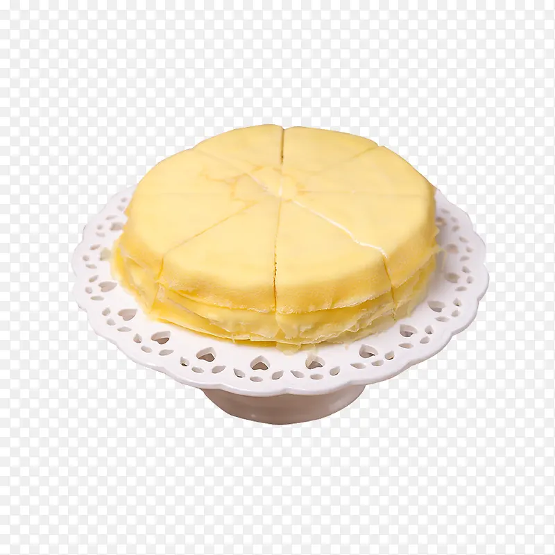 一碟美味的奶油蛋糕